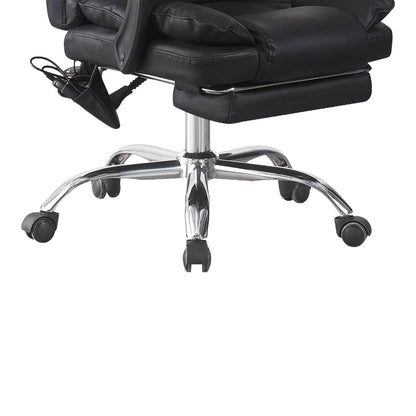 Director's Office Chair with Footrest and Massage Mechanism Ekse PU Black 64.5x75x109-119