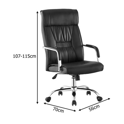 Biani PU Black Executive Office Chair 56x70x107-115
