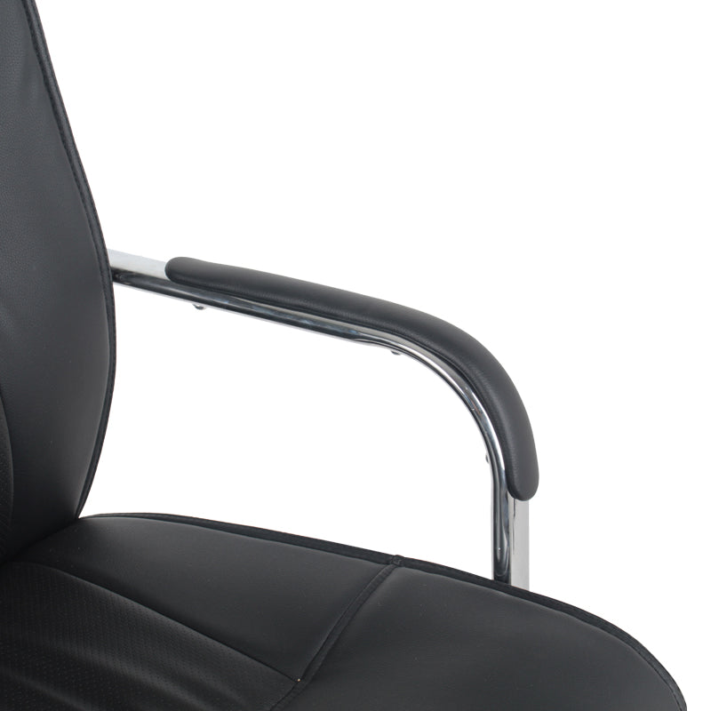 Visitor Chair Biani Black PU-Chrome Leg 57.7x70x101