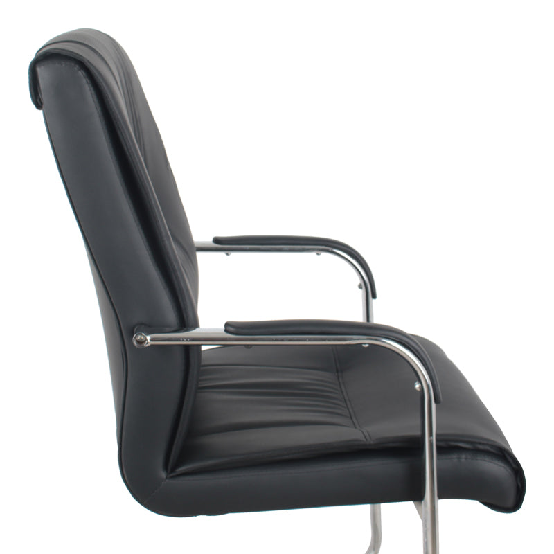 Visitor Chair Biani Black PU-Chrome Leg 57.7x70x101