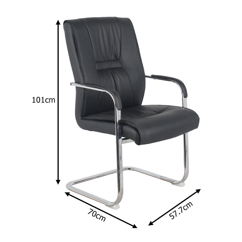 Visitor Chair Biani Black PU-Chrome Leg 57.7x70x101
