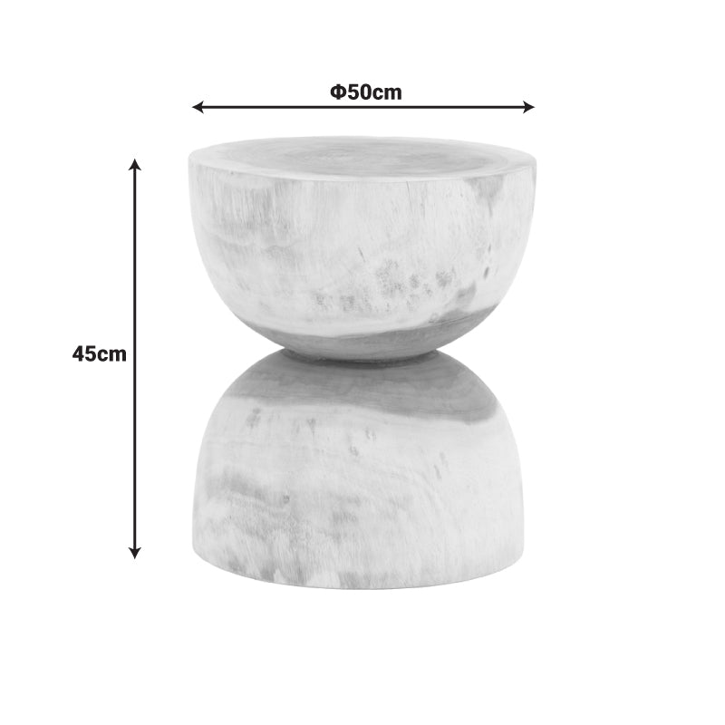 Σκαμπό Τραπεζάκι Hourglass Suar Ξύλο Καρυδί Φ40x45