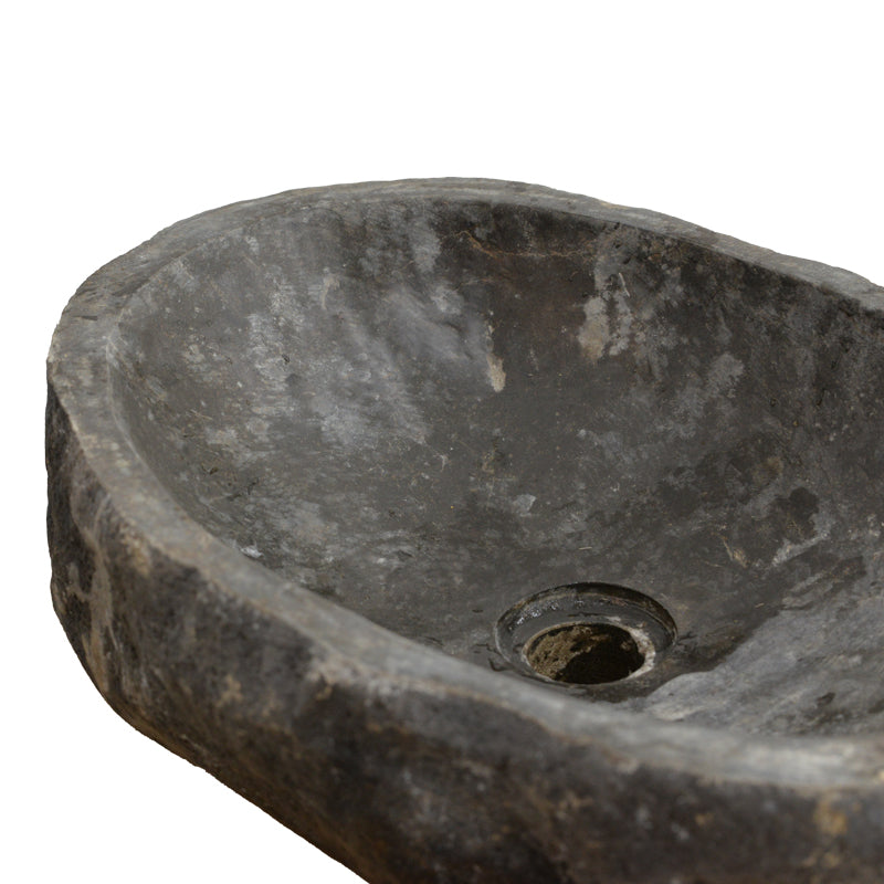 Lavello Countertop Washbasin Grey Stone Ø40x25