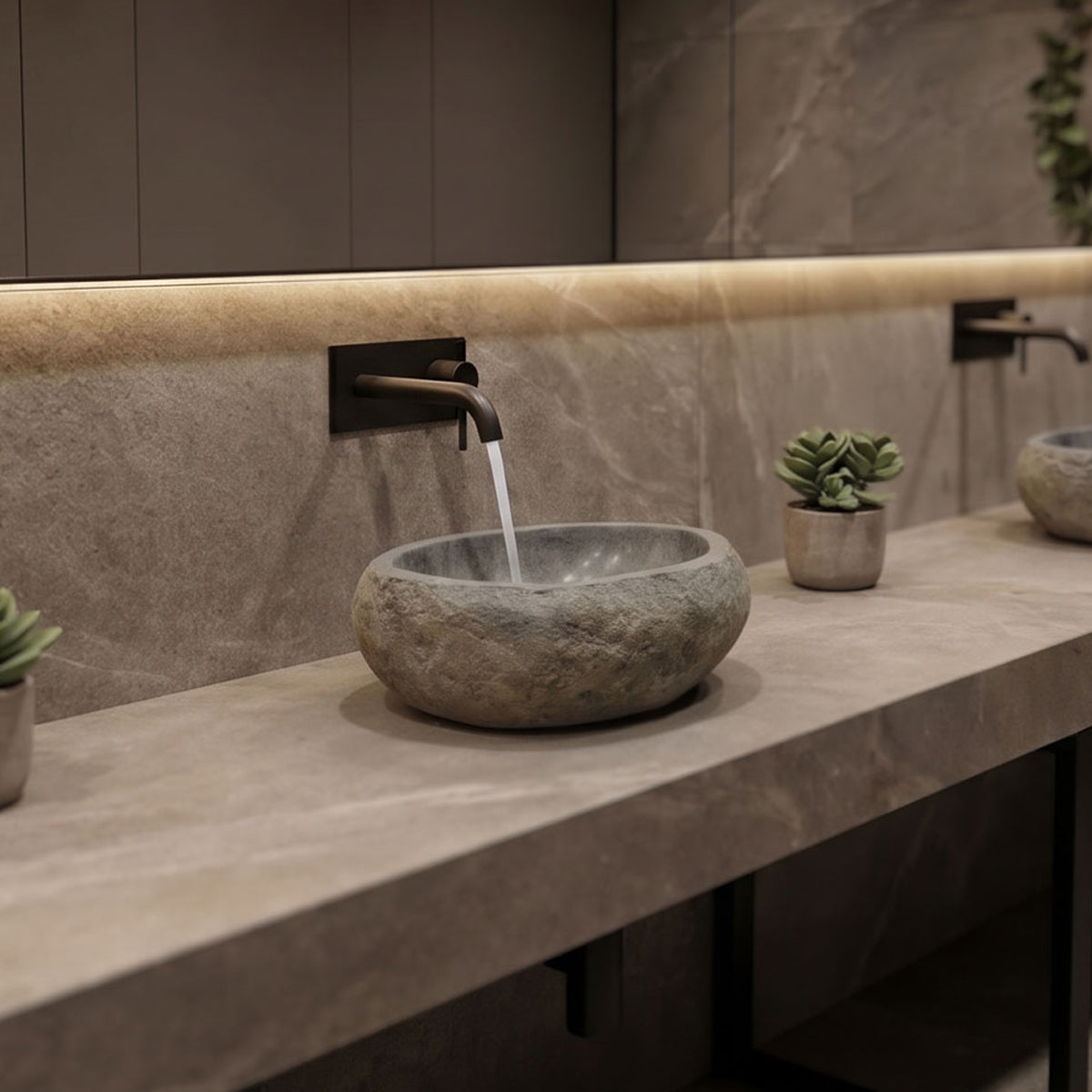 Lavello Grey Stone Countertop Basin 35x35x25