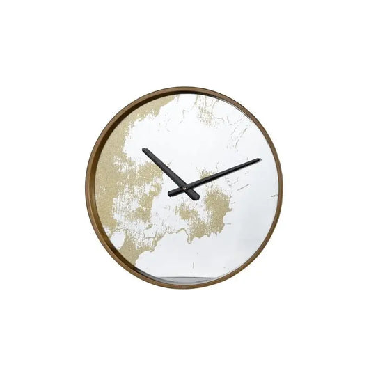 Artekko Ρολόι Τοίχου με Καθρέπτη Ξύλινο Χρυσό 42429