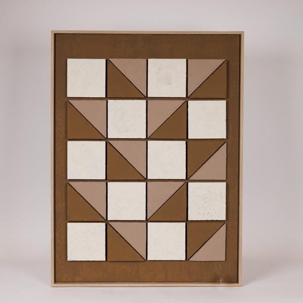 ΠΙΝΑΚΑΣ ΚΑΜΒΑΣ 3D ΤΕΤΡΑΓΩΝΑ ΚΑΦΕ - ΜΠΕΖ 60x2.9x80