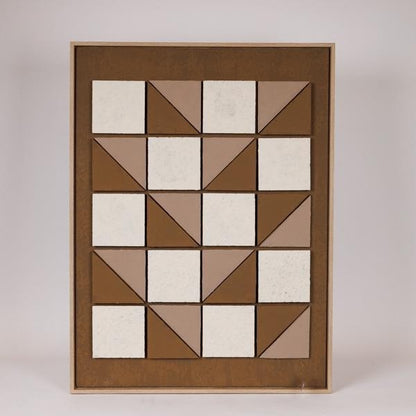 ΠΙΝΑΚΑΣ ΚΑΜΒΑΣ 3D ΤΕΤΡΑΓΩΝΑ ΚΑΦΕ - ΜΠΕΖ 60x2.9x80