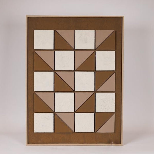 ΠΙΝΑΚΑΣ ΚΑΜΒΑΣ 3D ΤΕΤΡΑΓΩΝΑ ΚΑΦΕ - ΜΠΕΖ 60x2.9x80