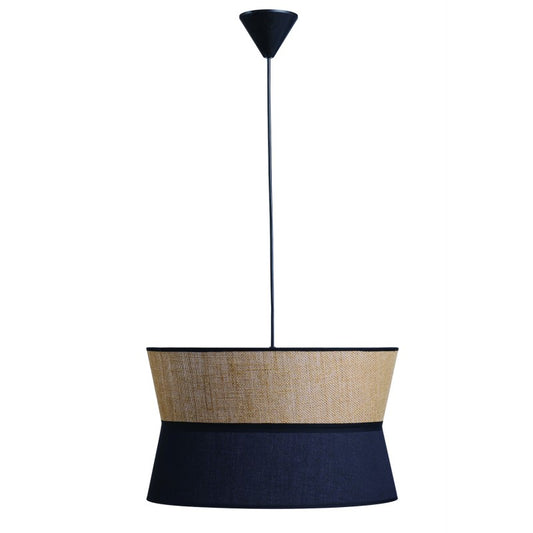 Φωτιστικό Μονόφωτο Αμπαζούρ Διπλό Μαύρο/Μπεζ Ε27 Φ40