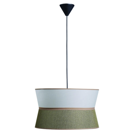 Φωτιστικό Μονόφωτο Αμπαζούρ Διπλό Πράσινο/Εκρού Ε27 Φ40