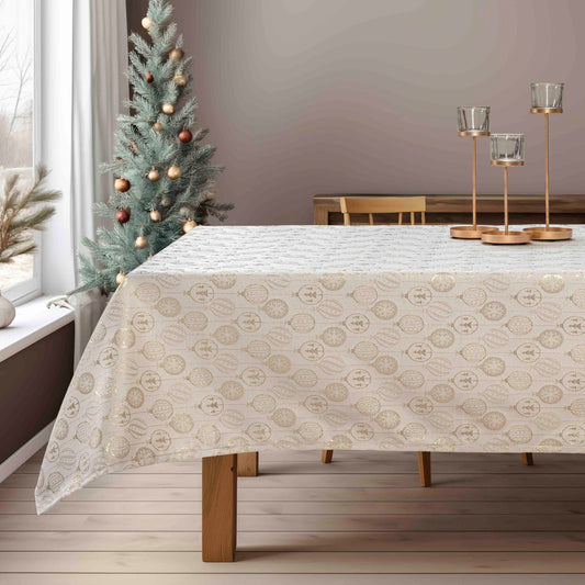 Τραπεζομάντηλο Ζακάρ Χριστουγεννιάτικες Μπάλες 135x135εκ