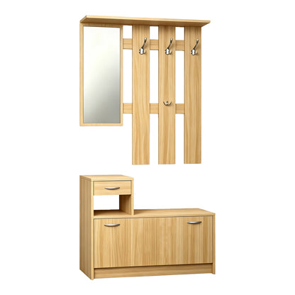 Jentia Entryway Furniture with Sonoma MDF Mirror 100x24x186