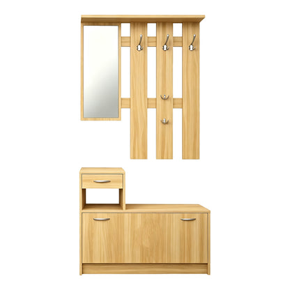 Jentia Entryway Furniture with Sonoma MDF Mirror 100x24x186