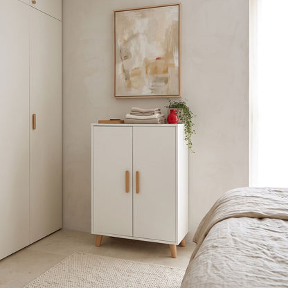 Tamera Cabinet White with Natural Finish MDF 60x30x120