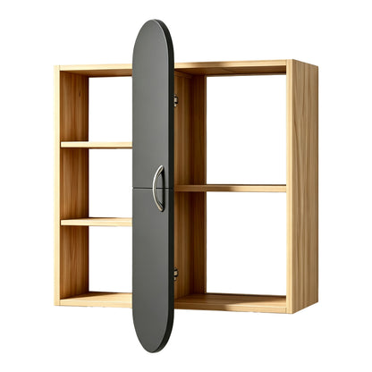 Jonna Sonoma Wall Shelf with Anthracite MDF 60x10x80