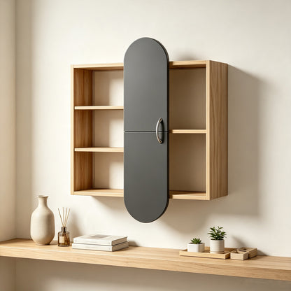 Jonna Sonoma Wall Shelf with Anthracite MDF 60x10x80