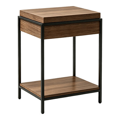 Odar Console with Storage Walnut MDF with Black Metal 63x63x80