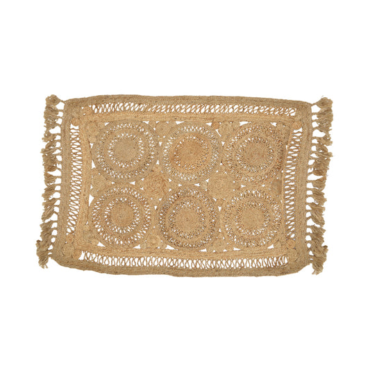 Χαλί Adena Γιούτα με Κρόσσια σε Φυσική Απόχρωση 120x180εκ