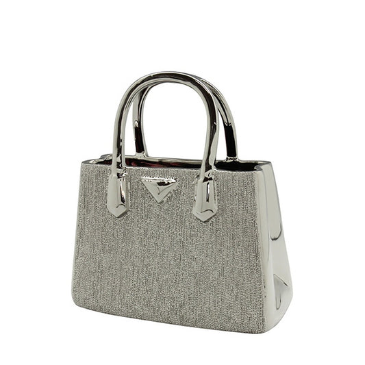 Βάζο Handbag "Milan" Κεραμικό Ασημένιο 24.5x11.5x25.5