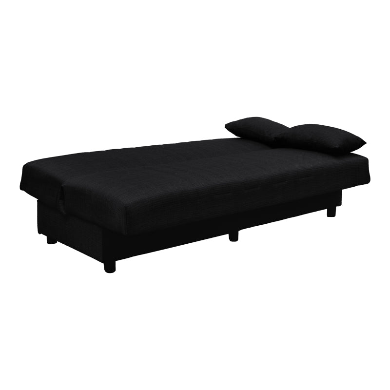 Romina Three-Seater Sofa Bed with Storage Space Charcoal Fabric 180x75x85