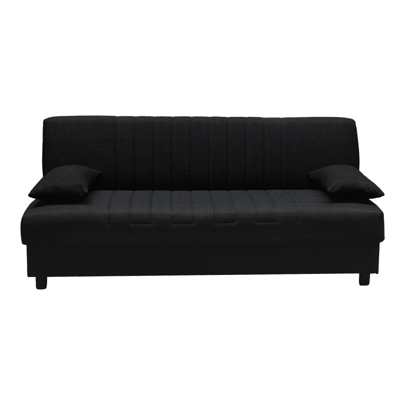 Romina Three-Seater Sofa Bed with Storage Space Charcoal Fabric 180x75x85