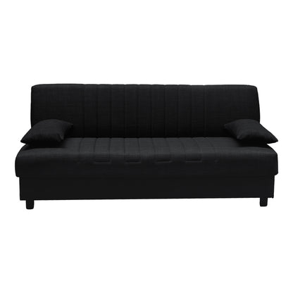 Romina Three-Seater Sofa Bed with Storage Space Charcoal Fabric 180x75x85