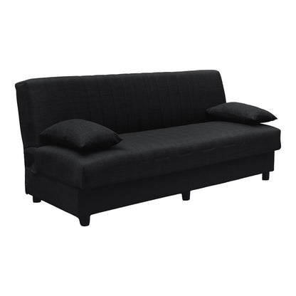 Romina Three-Seater Sofa Bed with Storage Space Charcoal Fabric 180x75x85