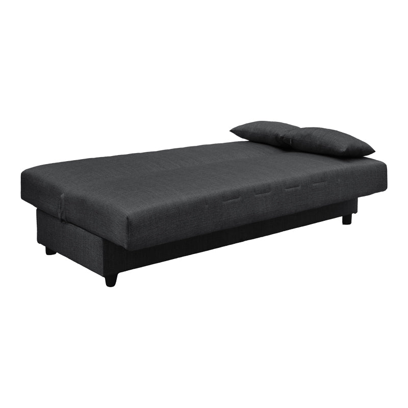 Romina Three-Seater Sofa Bed with Storage Space Grey Fabric 180x75x85
