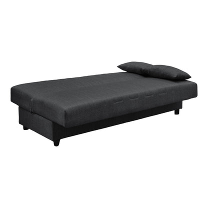 Romina Three-Seater Sofa Bed with Storage Space Grey Fabric 180x75x85