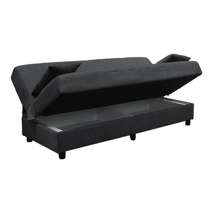 Romina Three-Seater Sofa Bed with Storage Space Grey Fabric 180x75x85