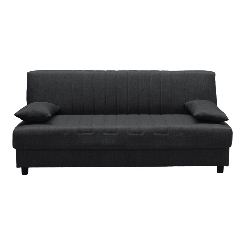 Romina Three-Seater Sofa Bed with Storage Space Grey Fabric 180x75x85