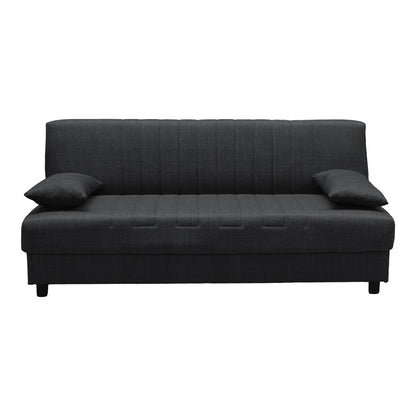 Romina Three-Seater Sofa Bed with Storage Space Grey Fabric 180x75x85