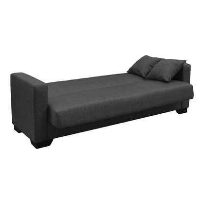 Sofa Bed Vox Three-Seater with Storage Grey Fabric 210x84x83