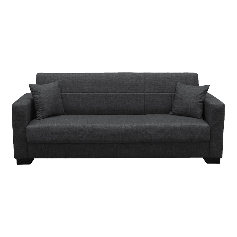 Sofa Bed Vox Three-Seater with Storage Grey Fabric 210x84x83