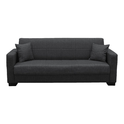 Sofa Bed Vox Three-Seater with Storage Grey Fabric 210x84x83