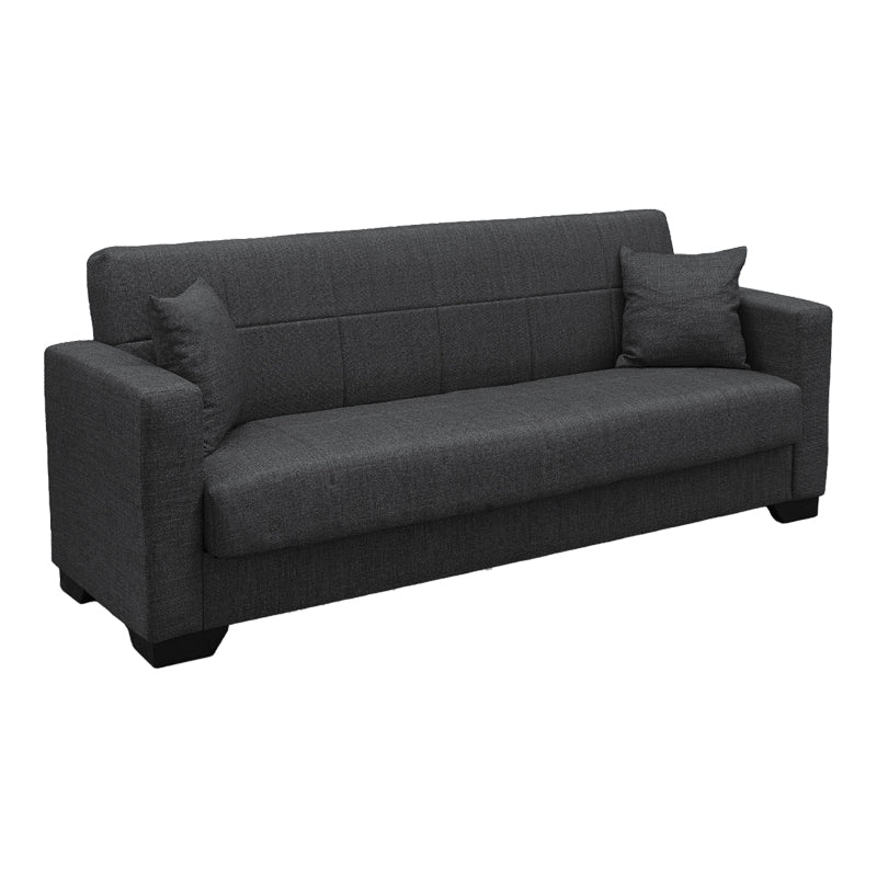 Sofa Bed Vox Three-Seater with Storage Grey Fabric 210x84x83