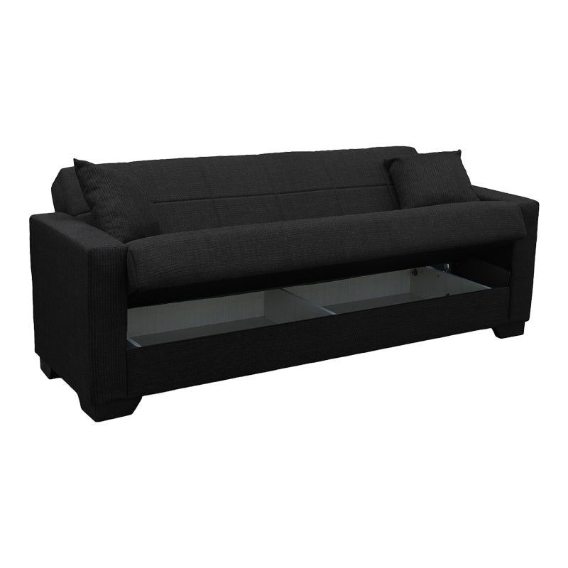 Vox Sofa Bed with Three-Seater Storage Anthracite Fabric 210x84x83