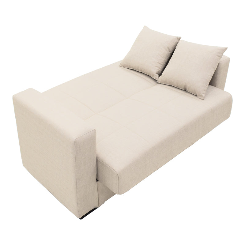 Sofa Bed Vox Two-Seater with Storage Beige Fabric 150x84x83