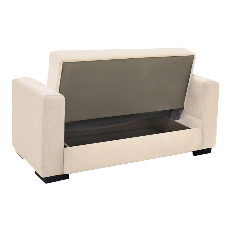 Sofa Bed Vox Two-Seater with Storage Beige Fabric 150x84x83