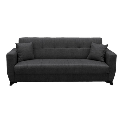 Modesto Three-Seater Sofa Bed with Storage Grey Fabric 215x84x83
