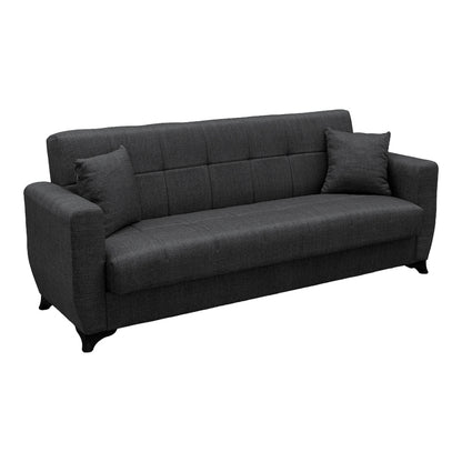 Modesto Three-Seater Sofa Bed with Storage Grey Fabric 215x84x83