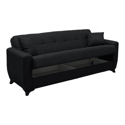 Modesto Three-Seater Sofa Bed with Storage Space, Anthracite Fabric 215x84x83