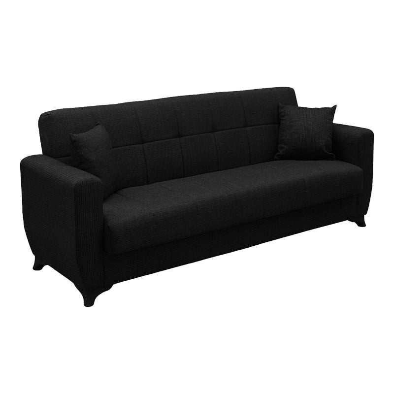 Modesto Three-Seater Sofa Bed with Storage Space, Anthracite Fabric 215x84x83
