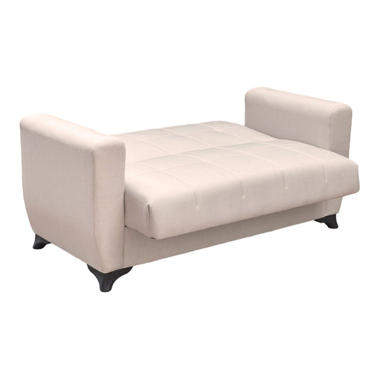 Καναπές Κρεβάτι Modesto Διθέσιος με Αποθηκευτικό Χώρο Μπεζ Ύφασμα 155x84x83