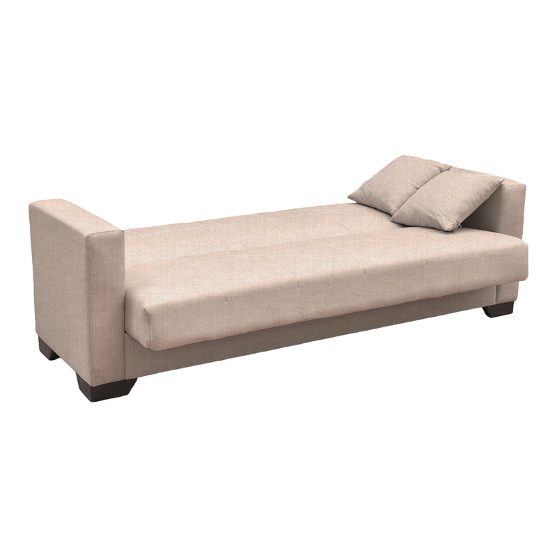 Sofa Bed Vox Three-Seater with Storage Beige Fabric 210x84x83