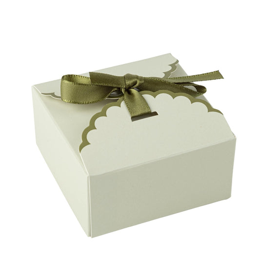 10 Χάρτινα Κουτάκια με Σατέν Κορδέλα 7x7x4