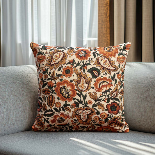 Μαξιλαροθήκη Στόφα Λουλούδια Folklore 40x40εκ