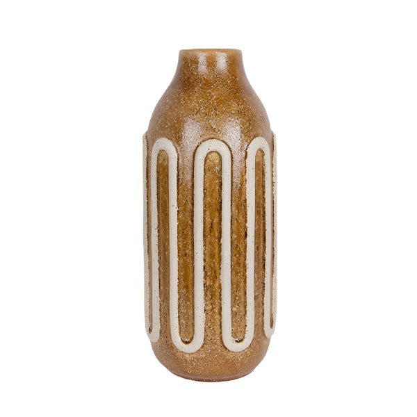 ΒΑΖΟ ΚΕΡΑΜΙΚΟ ΚΙΤΡΙΝΟ-ΜΟΥΣΤΑΡΔΙ-ΜΠΕΖ 16x16x39