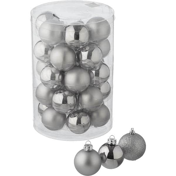 Μπάλες Γυάλινες Χριστουγέννων Ασημί S/12 6εκ