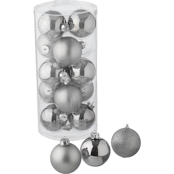 Μπάλες Γυάλινες Χριστουγέννων Ασημί S/12 8εκ